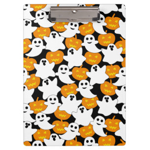 Ghost and Pumpkin Halloween Pattern Clipboard