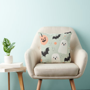 GHOST AND PUMPKIN IN HALLOWEEN CUSHION