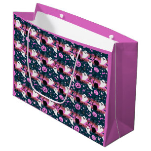 Ghost and Pumpkin Pink and Blue Pattern Large Gift Bag