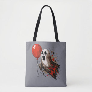 Ghost and Red Balloon Tote Bag
