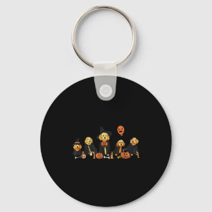 Ghost And Witch Goldendoodle Halloween  Key Ring