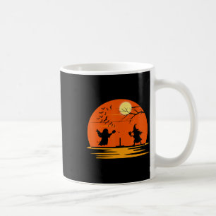Ghost And Witch Playing Pickleball Halloween Costu Coffee Mug