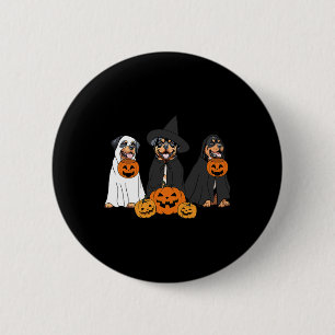 Ghost And Witch Rottweiler 6 Cm Round Badge
