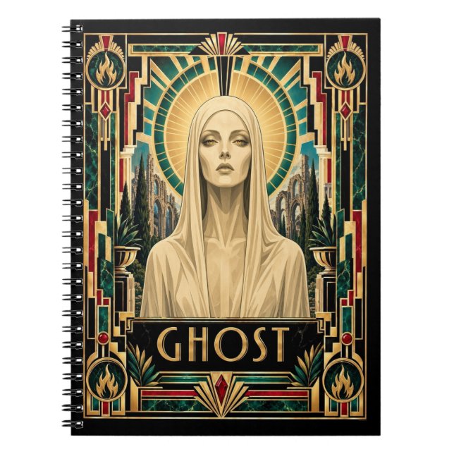 Ghost, Art Deco Mythical Notebook (Front)