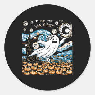 Ghost Art Teacher Halloween 2 Classic Round Sticker