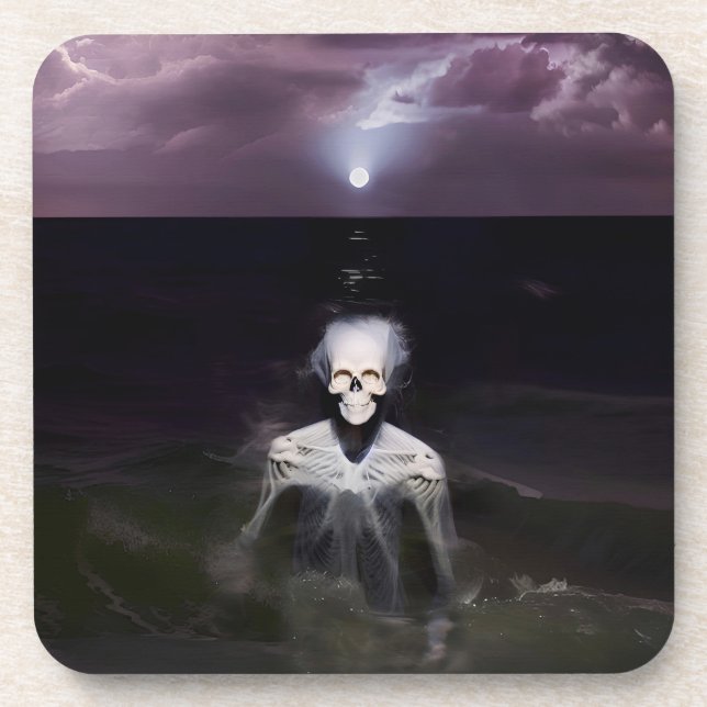 Ghost at Sea - Oil Painting Coaster (Front)