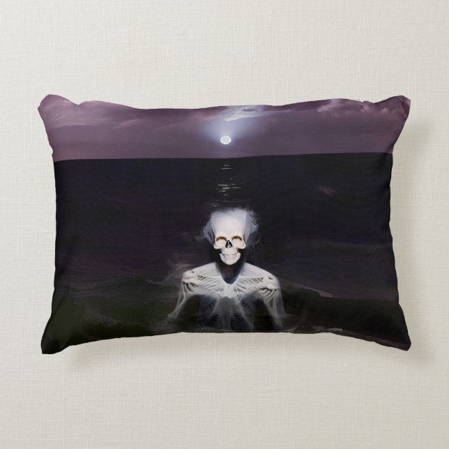 Ghost at Sea - Oil Painting Decorative Cushion (Front)