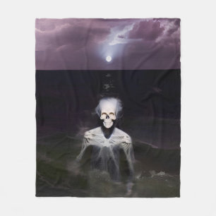 Ghost at Sea - Oil Painting Fleece Blanket