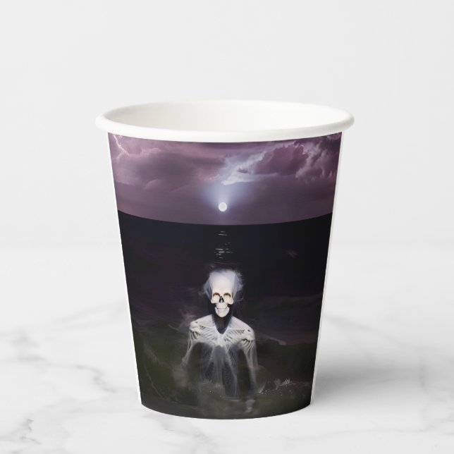 Ghost at Sea - Oil Painting Paper Cups (Front)