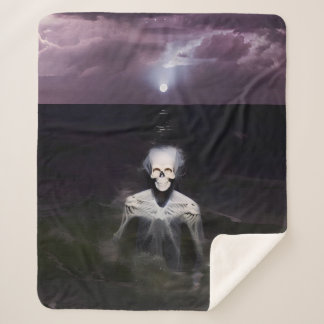 Ghost at Sea - Oil Painting Sherpa Blanket