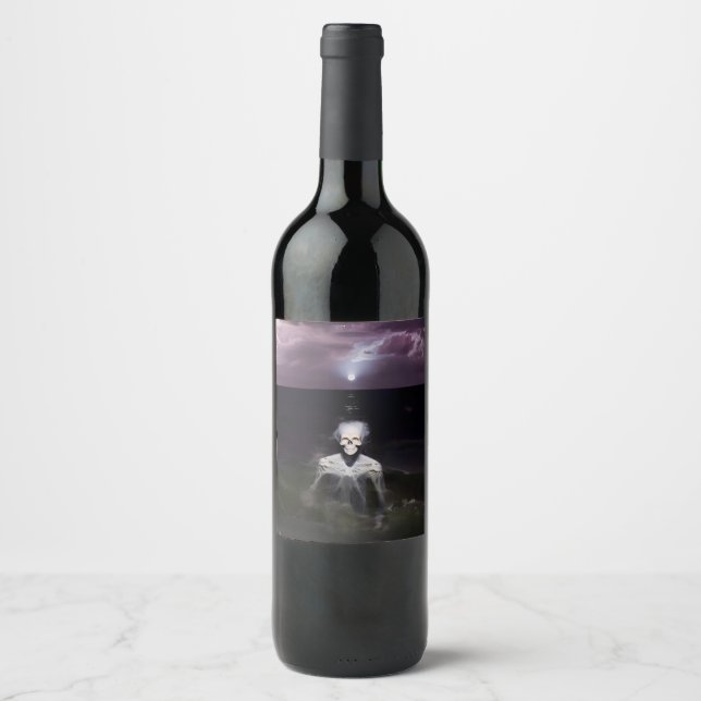 Ghost at Sea - Oil Painting Wine Label (Front)