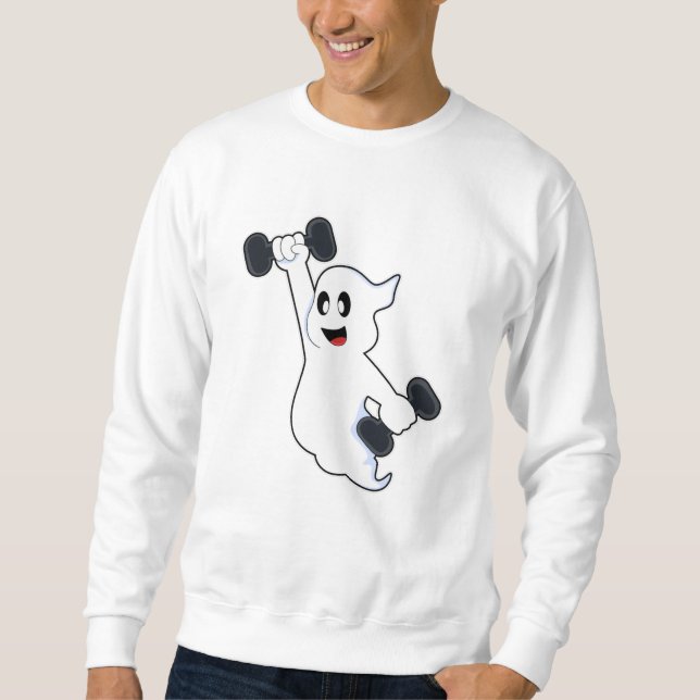 Ghost at Strength training with Dumbbells Sweatshirt (Front)