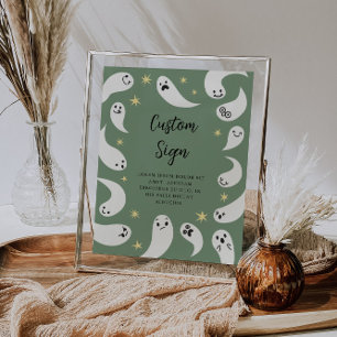 Ghost Baby Shower Custom Sign Green