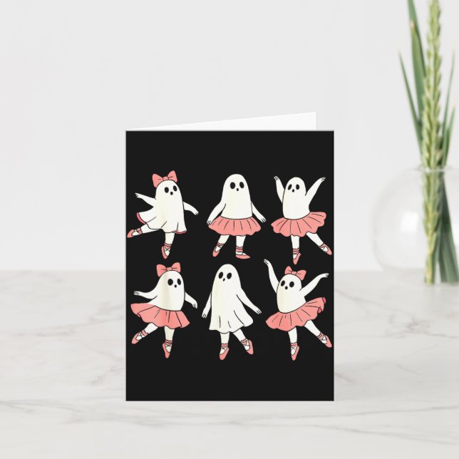 Ghost Ballerina Ballet Dance Teacher Halloween Cos Card (Front)