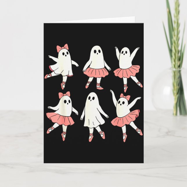Ghost Ballerina Ballet Dance Teacher Halloween Cos Card (Front)