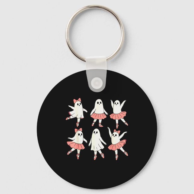 Ghost Ballerina Ballet Dance Teacher Halloween Cos Key Ring (Front)