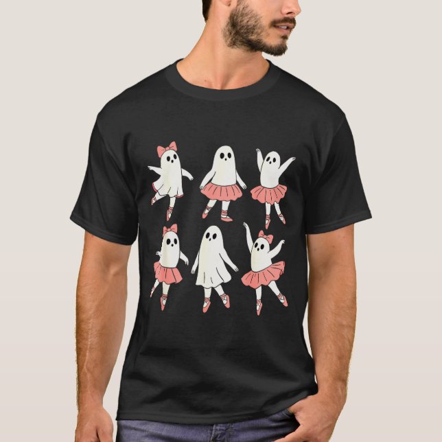 Ghost Ballerina Ballet Dance Teacher Halloween Cos T-Shirt (Front)