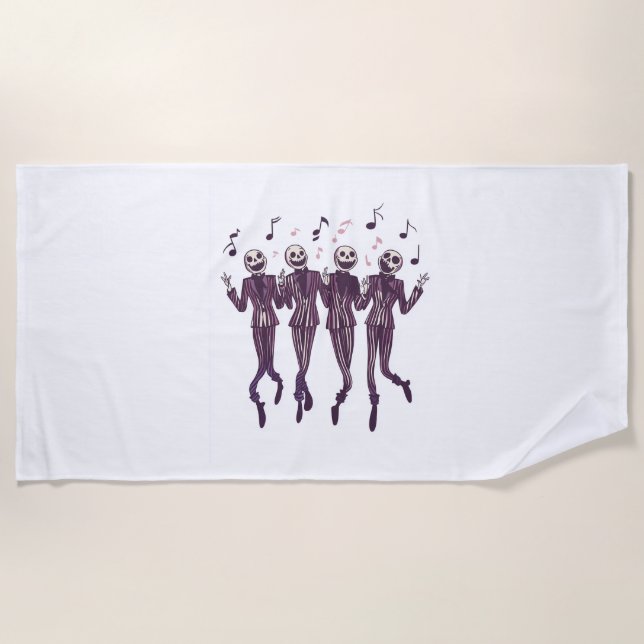 Ghost Barbershop Quartet Beach Towel (Front)