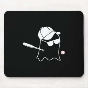Ghost Baseball Halloween Costume Funny Baseball Mouse Mat