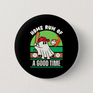 Ghost Baseball Player Halloween 6 Cm Round Badge