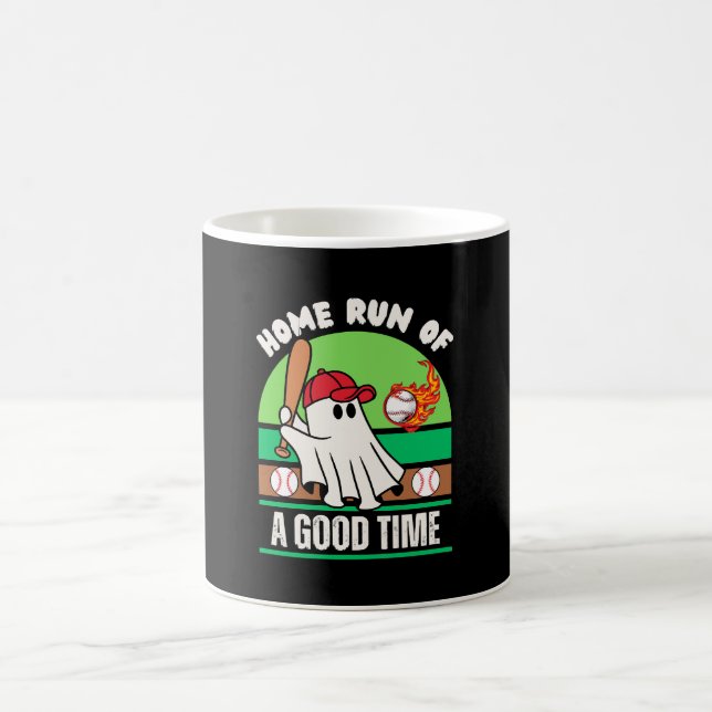 Ghost Baseball Player Halloween Coffee Mug (Center)