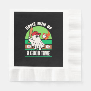 Ghost Baseball Player Halloween Napkin