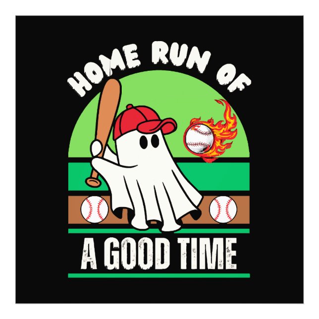 Ghost Baseball Player Halloween Photo Print (Front)