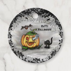 Ghost, Bat and Cat, Happy Halloween! Favour Tags