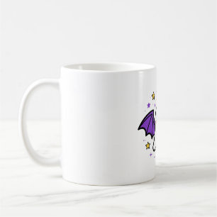 Ghost Bat Wings Cute Flying Halloween Art Coffee Mug
