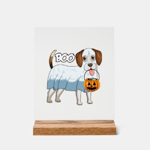Ghost Beagle Halloween Dog Acrylic Sign
