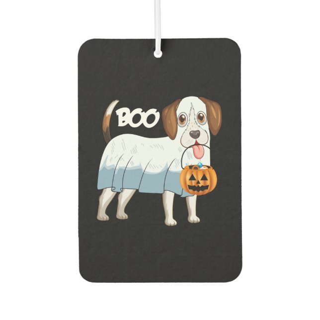 Ghost Beagle Halloween Dog Car Air Freshener (Front)