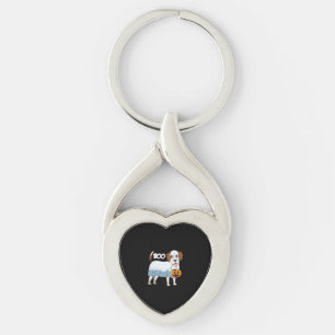 Ghost Beagle Halloween Dog Key Ring