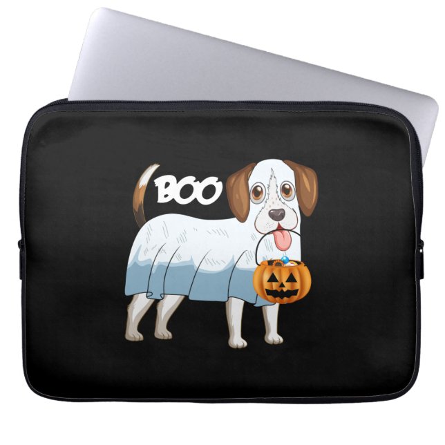 Ghost Beagle Halloween Dog Laptop Sleeve (Front)