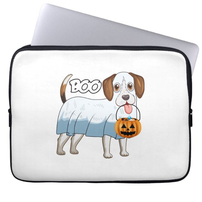 Ghost Beagle Halloween Dog Laptop Sleeve (Front)
