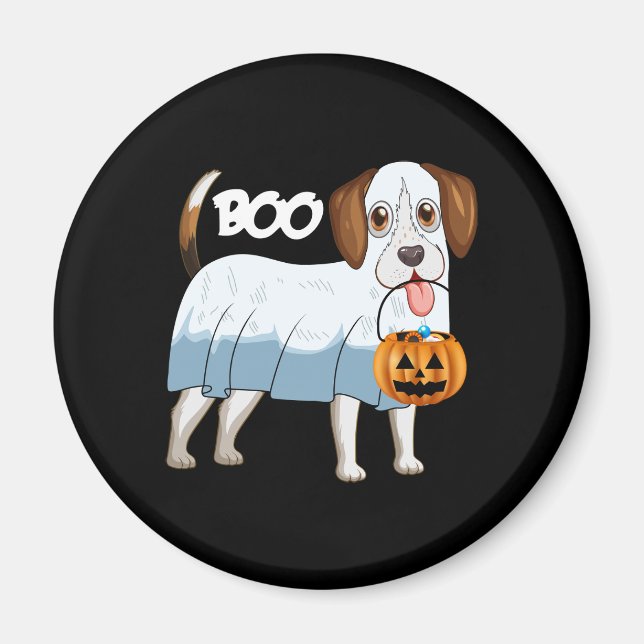 Ghost Beagle Halloween Dog Magnet (Front)