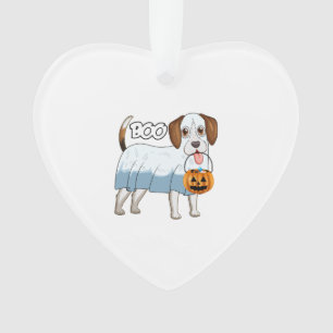 Ghost Beagle Halloween Dog Ornament