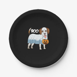 Ghost Beagle Halloween Dog Paper Plate