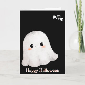 Ghost & Bee “Happy Halloween” Card (Blank Inside