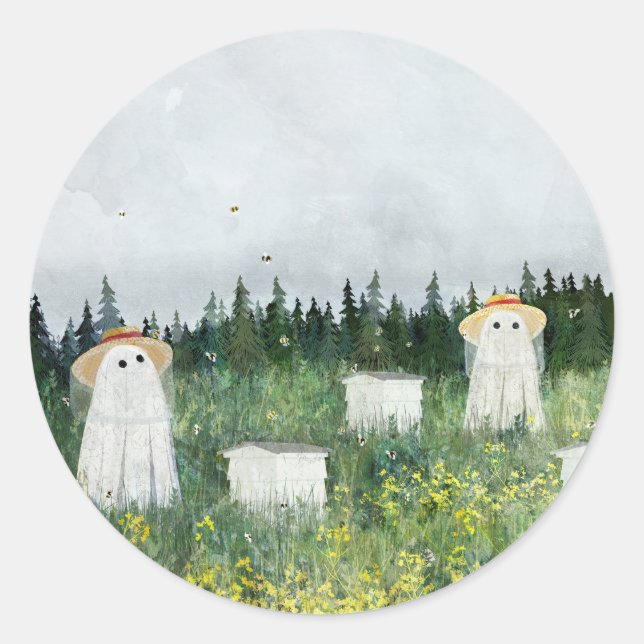 Ghost Beekeepers Classic Round Sticker (Front)