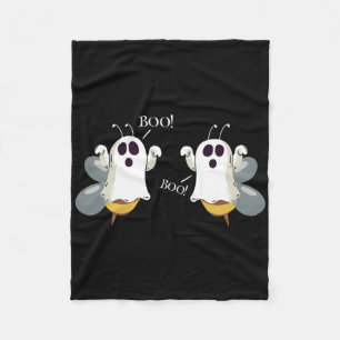 Ghost Bees Saying Boo Fun Halloween Costume Women  Fleece Blanket