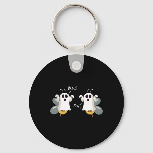 Ghost Bees Saying Boo Fun Halloween Costume Women  Key Ring (Front)