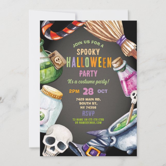 Ghost Birthday Haunted House Halloween Spooky Invitation (Front)