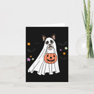 Ghost Black Boston Terrier Boo Dog Lover Halloween Card