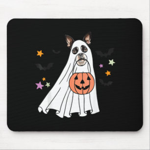 Ghost Black Boston Terrier Boo Dog Lover Halloween Mouse Mat