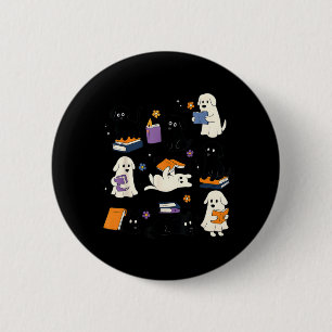 Ghost Black Dog Reading Books Lover Bookish 6 Cm Round Badge