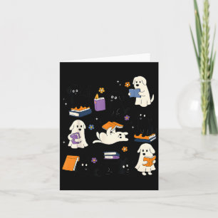 Ghost Black Dog Reading Books Lover Bookish Card