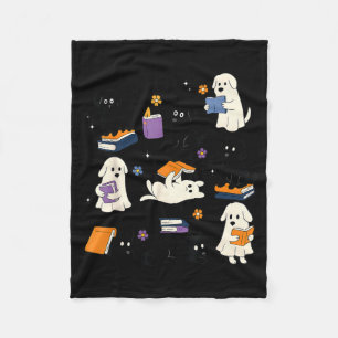 Ghost Black Dog Reading Books Lover Bookish Fleece Blanket