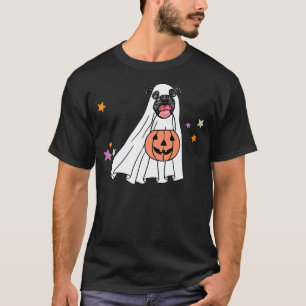 Ghost Black Pitbull Boo Dog Lover Halloween Costum T-Shirt