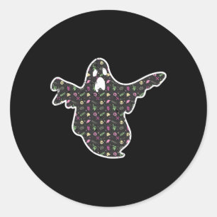 Ghost Boo Grim Reaper Pumpkin Pattern Easy Hallowe Classic Round Sticker