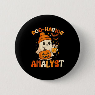 Ghost Boo Havior Analyst Funny Halloween Behaviour 6 Cm Round Badge
